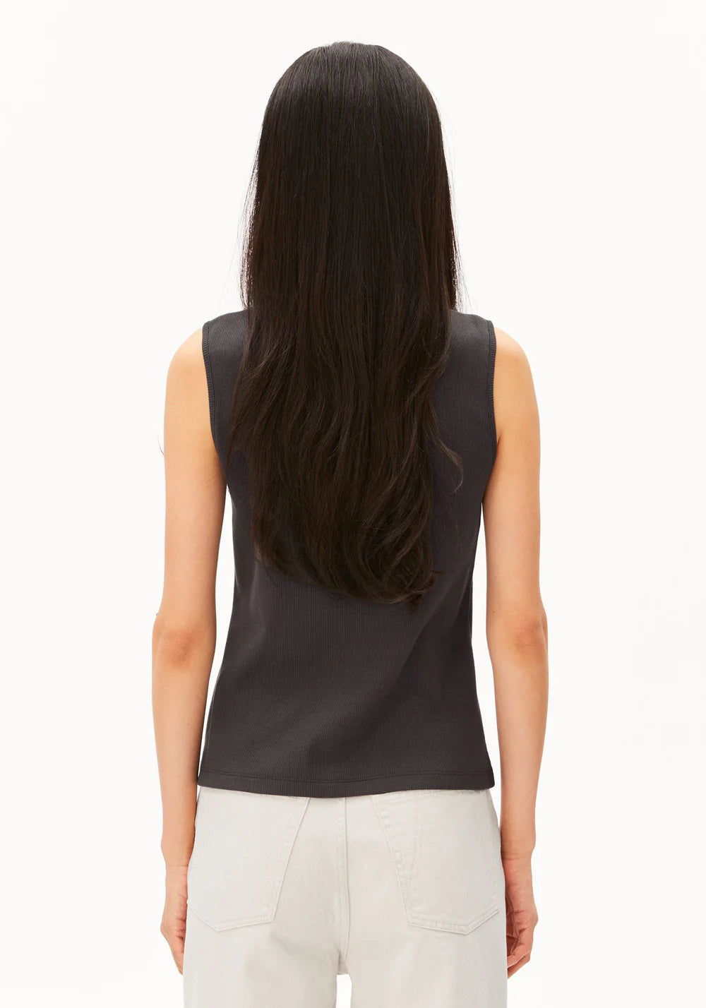 RIB BUTTON TOP dark steel | ARMEDANGELS
