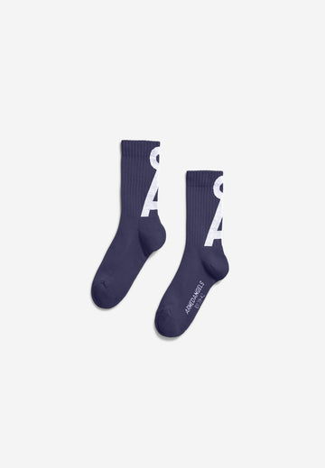 SAAMUS SHORT SOCKS W tinted navy-white | ARMEDANGELS