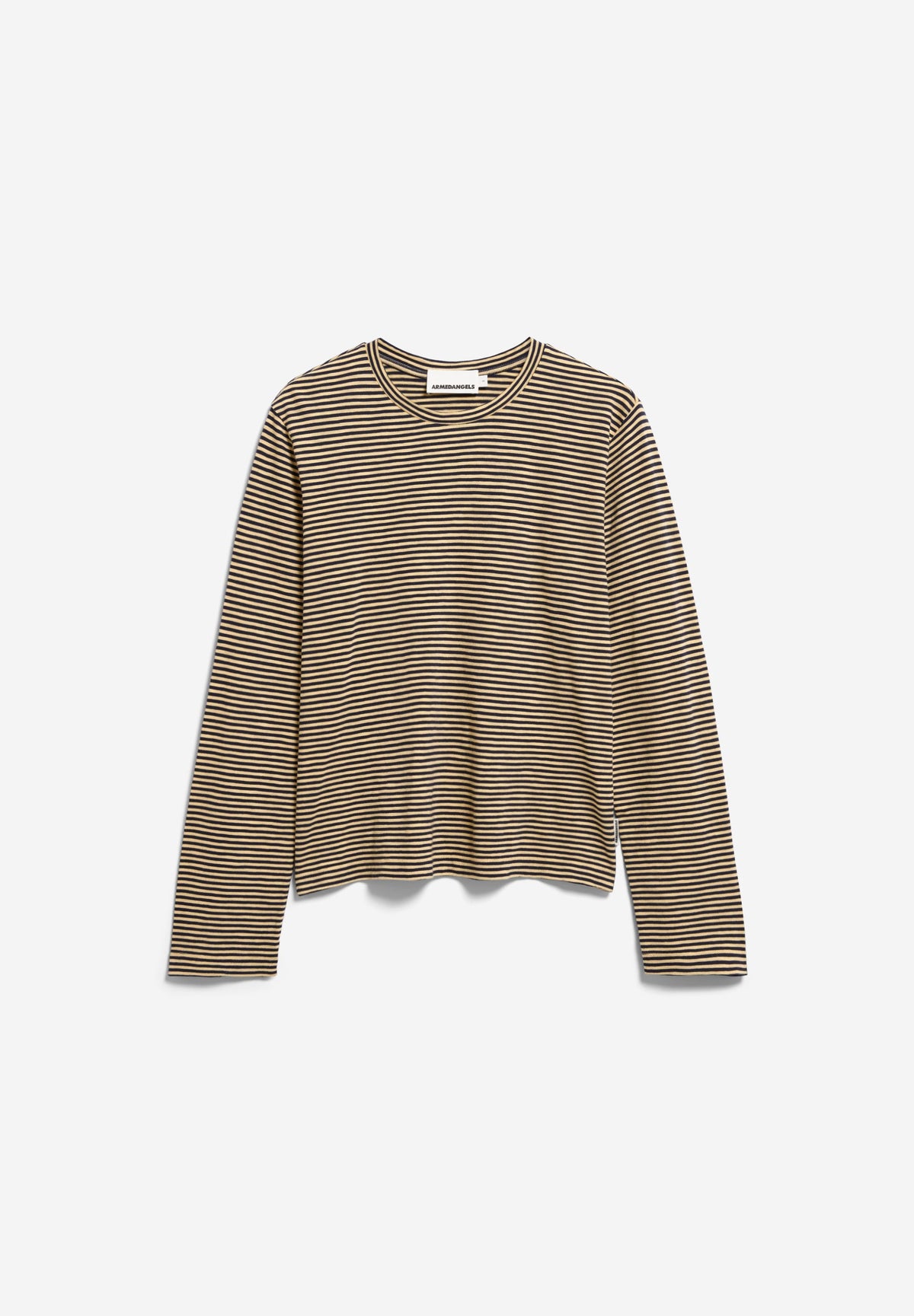 SLUB JERSEY STRIPE LONGSLEEVE tinted navy-golden hay | ARMEDANGELS