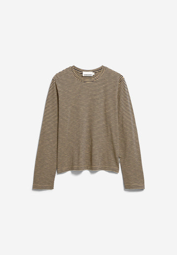SLUB JERSEY STRIPE LONGSLEEVE tinted navy-golden hay | ARMEDANGELS