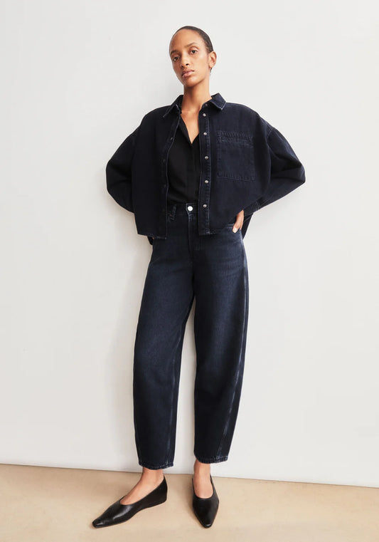 BAARLY HIGH WAIST BARREL JEANS fluid ink | ARMEDANGELS