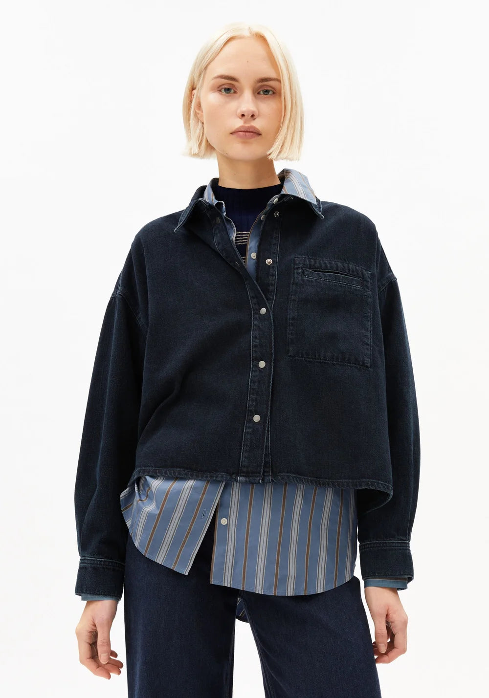 NALAANI DENIM BLOUSE rinse | ARMEDANGELS