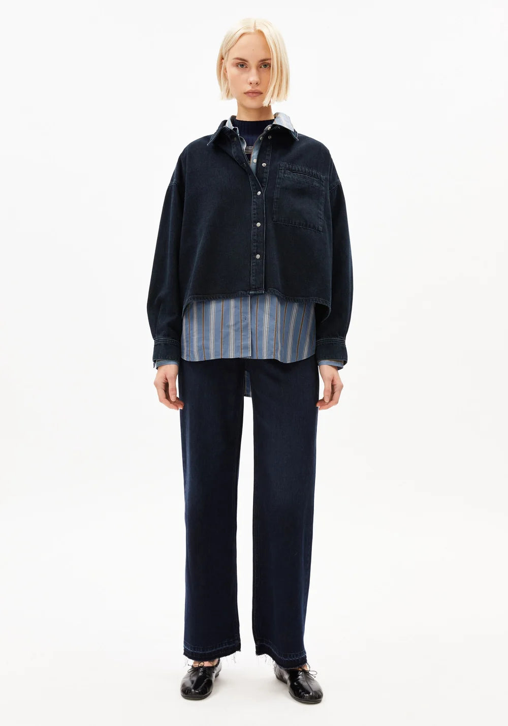 NALAANI DENIM BLOUSE rinse | ARMEDANGELS