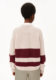 RIB STRIPED KNIT SWEATER honey melange-velvet red | ARMEDANGELS