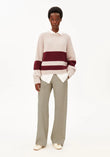 RIB STRIPED KNIT SWEATER honey melange-velvet red | ARMEDANGELS