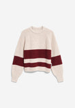 RIB STRIPED KNIT SWEATER honey melange-velvet red | ARMEDANGELS