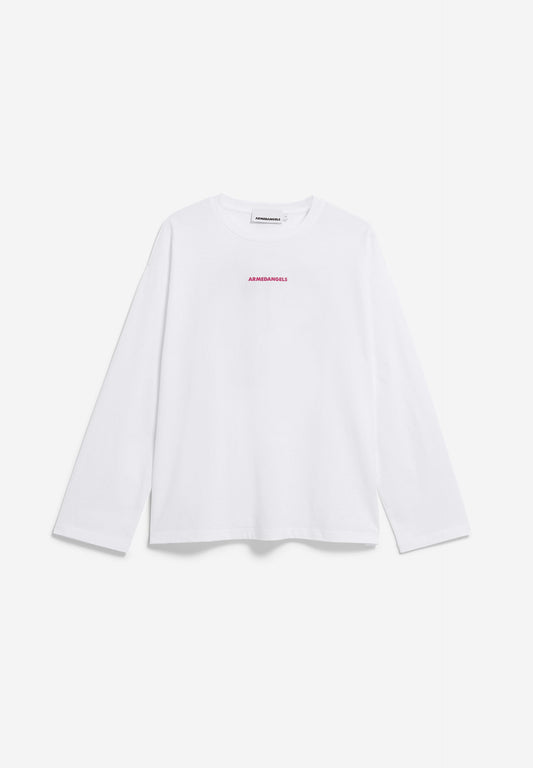 Longsleeve FIETAA SMILE white-pink mist | ARMEDANGELS