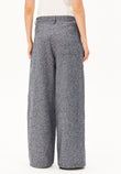 TWEED BARREL PANT mid grey melange-oatmilk | ARMEDANGELS