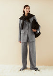 TWEED BARREL PANT mid grey melange-oatmilk | ARMEDANGELS