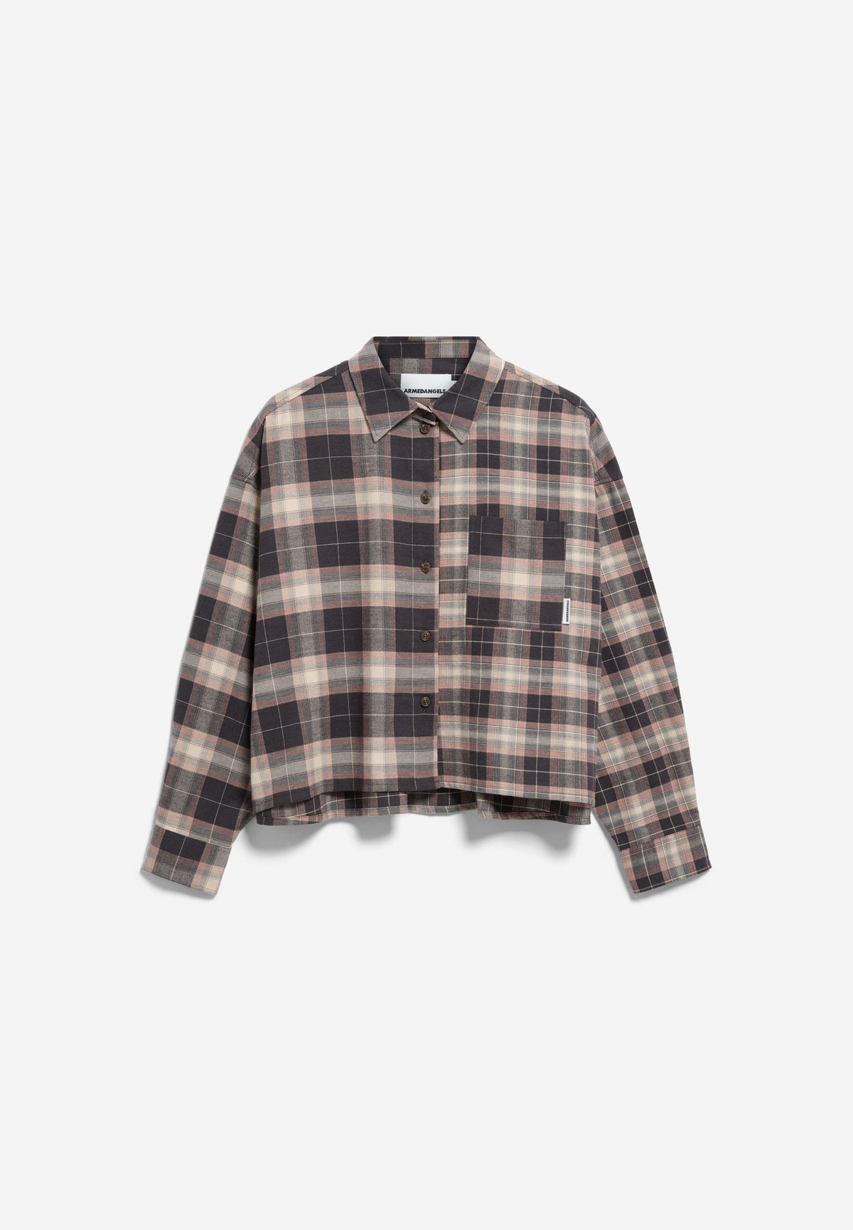 NALAANI PATCHED CHECK BLOUSE moonshadow-sandstone | ARMEDANGELS