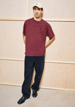 ICONIC Å MAARKOS GD T-SHIRT velvet red washed | ARMEDANGELS
