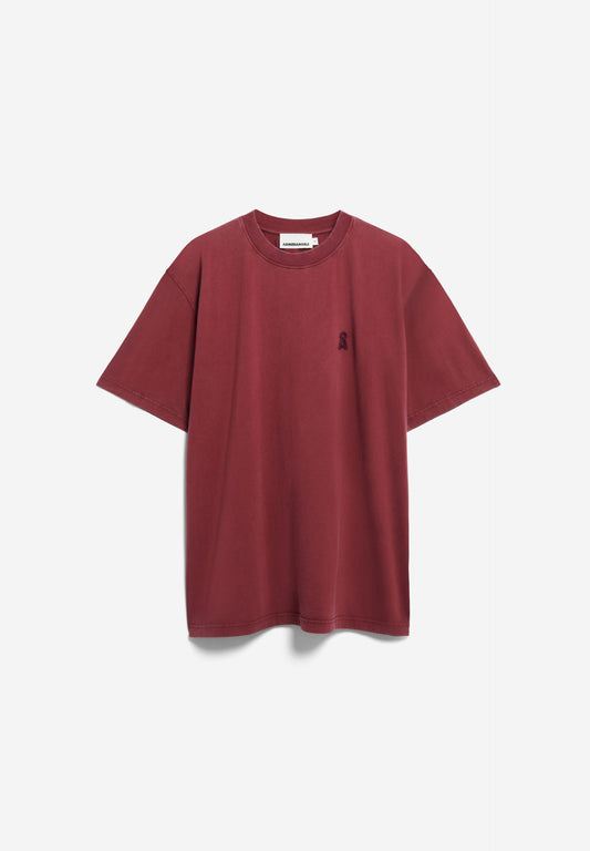 ICONIC Å MAARKOS GD T-SHIRT velvet red washed | ARMEDANGELS