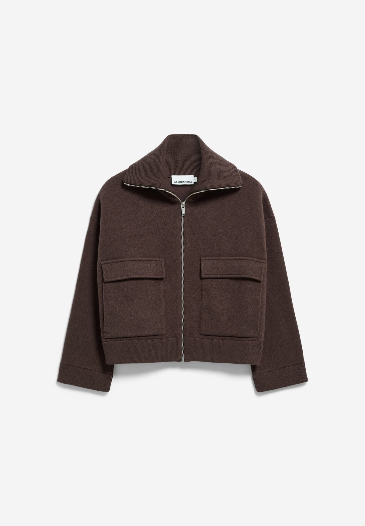 COTTON-WOOL KNIT JACKET claystone | ARMEDANGELS