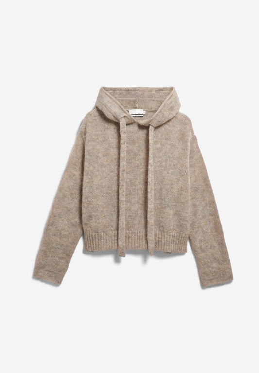 MOHAIR BLEND KNIT HOODY honey melange | ARMEDANGELS