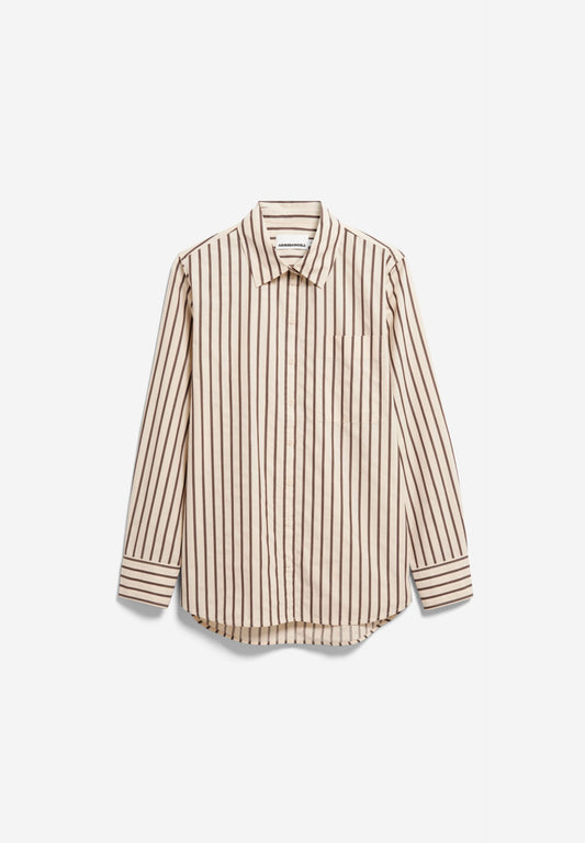 STRIPE LOOSE SHIRT BLOUSE oatmilk-claystone | ARMEDANGELS