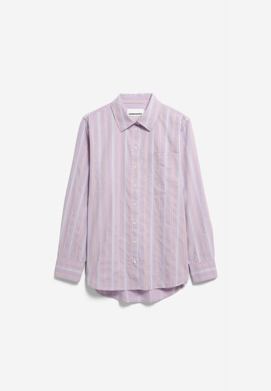 STRIPE LOOSE SHIRT BLOUSE moonlit lilac-sandstone | ARMEDANGELS