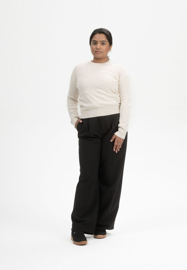Fine Knit Jumper DHANA cream melange | MELAWEAR