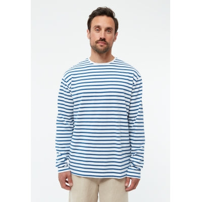Longsleeve GBPittie Blazing Blue / White (Stripes) | Givn