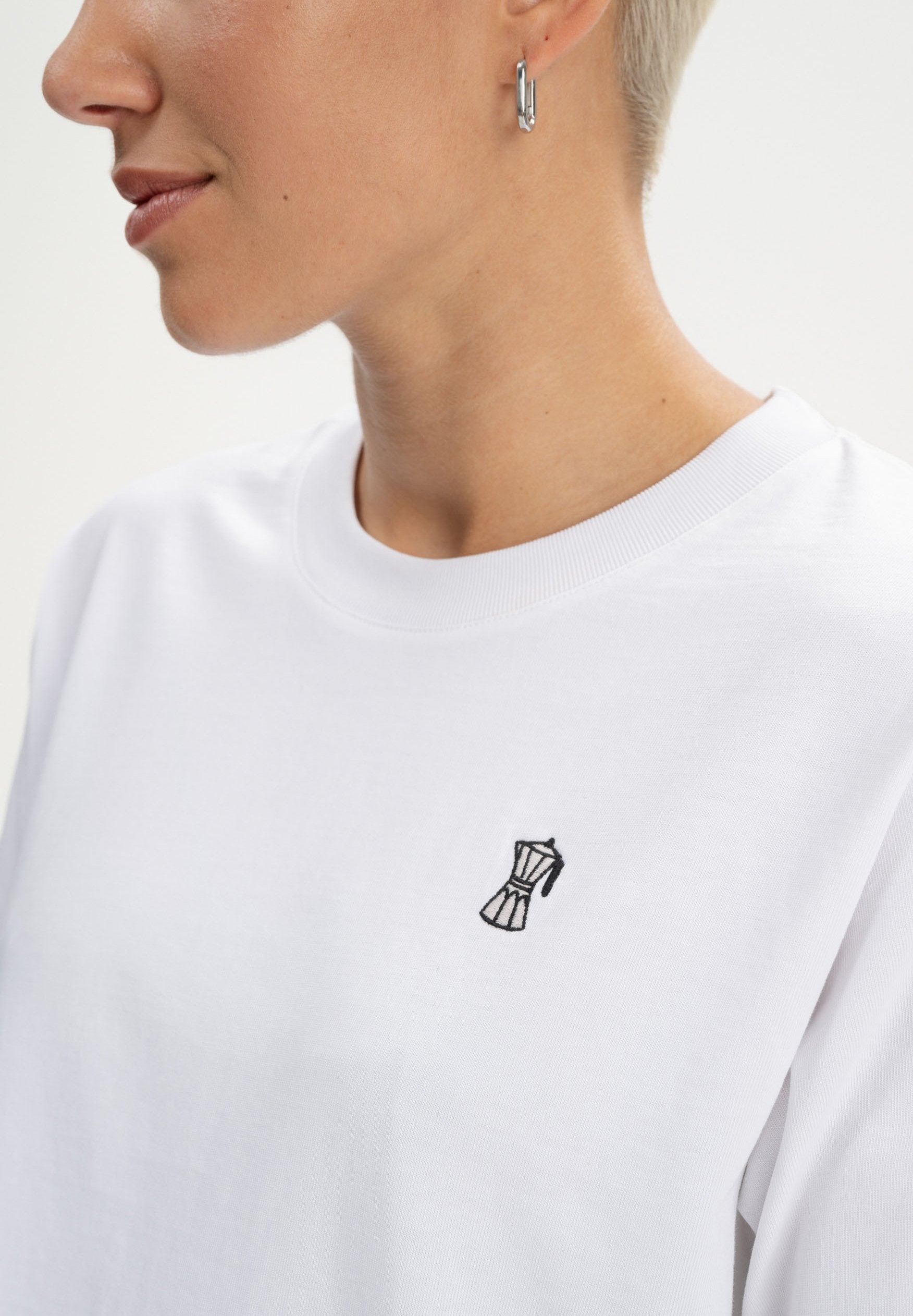 Cropped T-Shirt heavy JOSHNA white Coffee | MELAWEAR