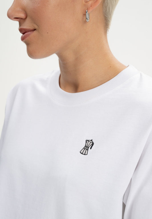 Cropped T-Shirt heavy JOSHNA white Coffee | MELAWEAR