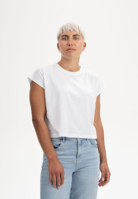 Cropped T-Shirt BHAMINI white | MELAWEAR
