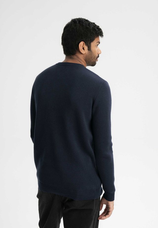 Jacquard Knit Jumper MANAV navy | MELAWEAR