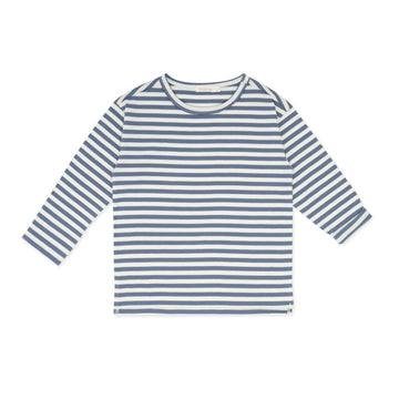 Oversized tee l/s stripes denim blue | Phil&Phae
