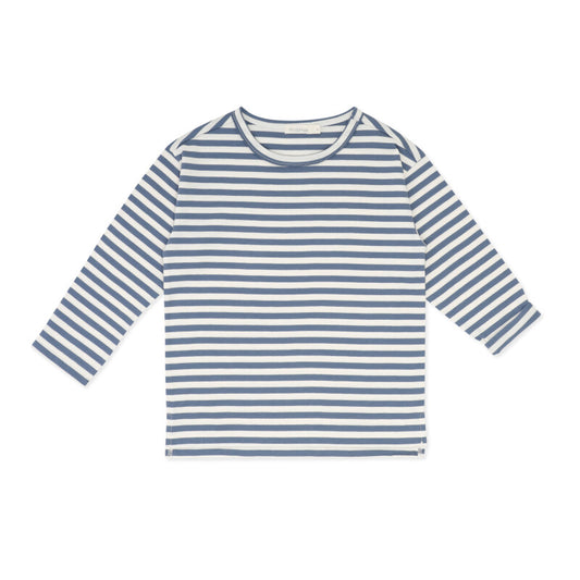 Oversized tee l/s stripes denim blue | Phil&Phae