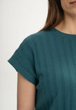 Structured Knit T-Shirt BHARI deep sea | MELAWEAR