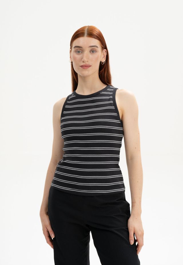 Ribbed Tanktop DRISNA black white stripes | MELAWEAR