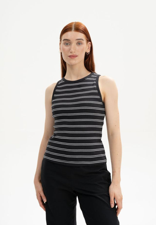 Ribbed Tanktop DRISNA black white stripes | MELAWEAR