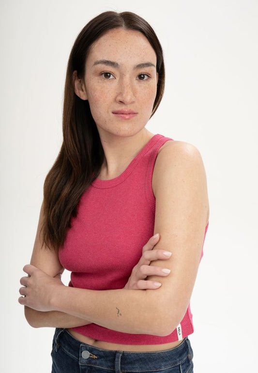 Cropped Ribbed Tanktop PRISHA berry blend | MELAWEAR