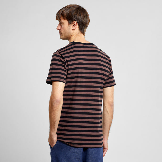 T-shirt Stockholm Stripes Black/Brown | DEDICATED