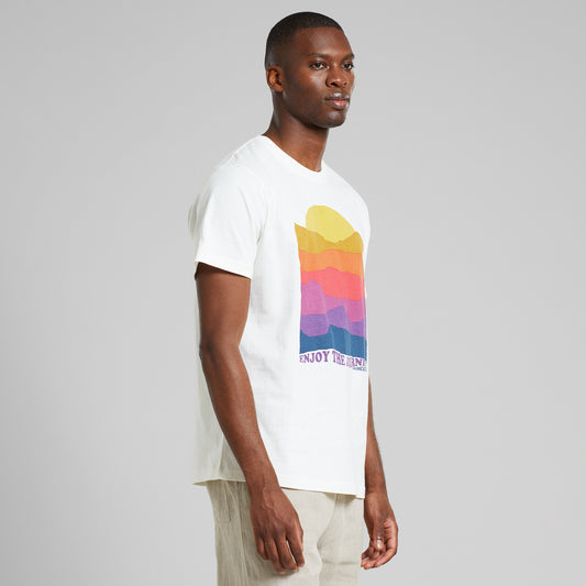 T-shirt Stockholm Sunset Lines Off-White | DEDICATED