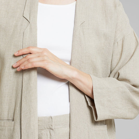 Loose Blazer Tanto Linen Ecru | DEDICATED