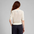 Knitted T-shirt Flen Crochet Vanilla White | DEDICATED