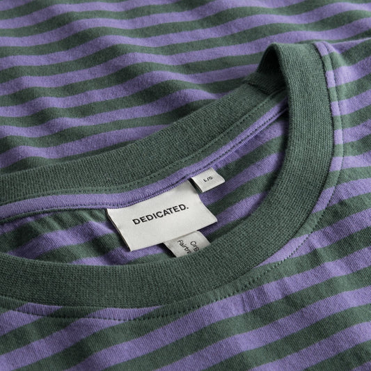 T-shirt Stockholm Stripes Green/Purple | DEDICATED