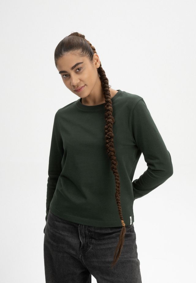 Langarmshirt schwer AASTHA dunkelgrün | MELAWEAR