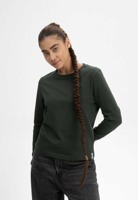 Langarmshirt schwer AASTHA dunkelgrün | MELAWEAR