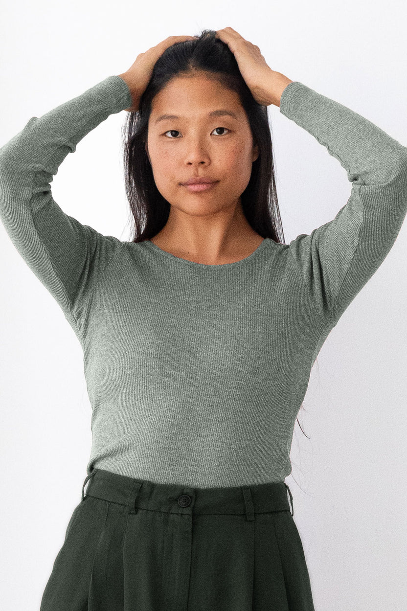 Longsleeve ARRAN SAGE GREEN | TWOTHIRDS