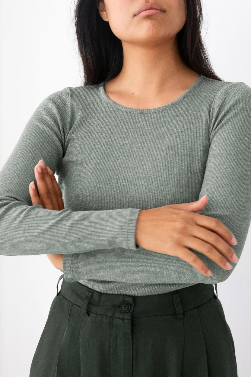 Longsleeve ARRAN SAGE GREEN | TWOTHIRDS