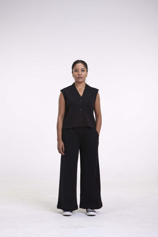 Salome Pants black waffle | ARNIKO