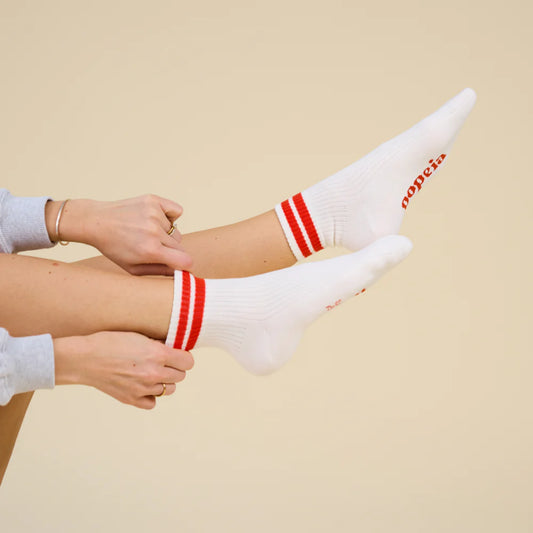 Ankle Tennis-Socken rote Streifen | popeia