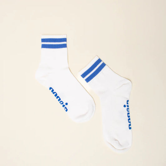 Ankle Tennis-Socken blaue Streifen | popeia