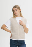Women Structured Knit Vest Style BHOJA cream speckles | MELA