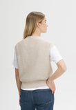 Women Structured Knit Vest Style BHOJA cream speckles | MELA