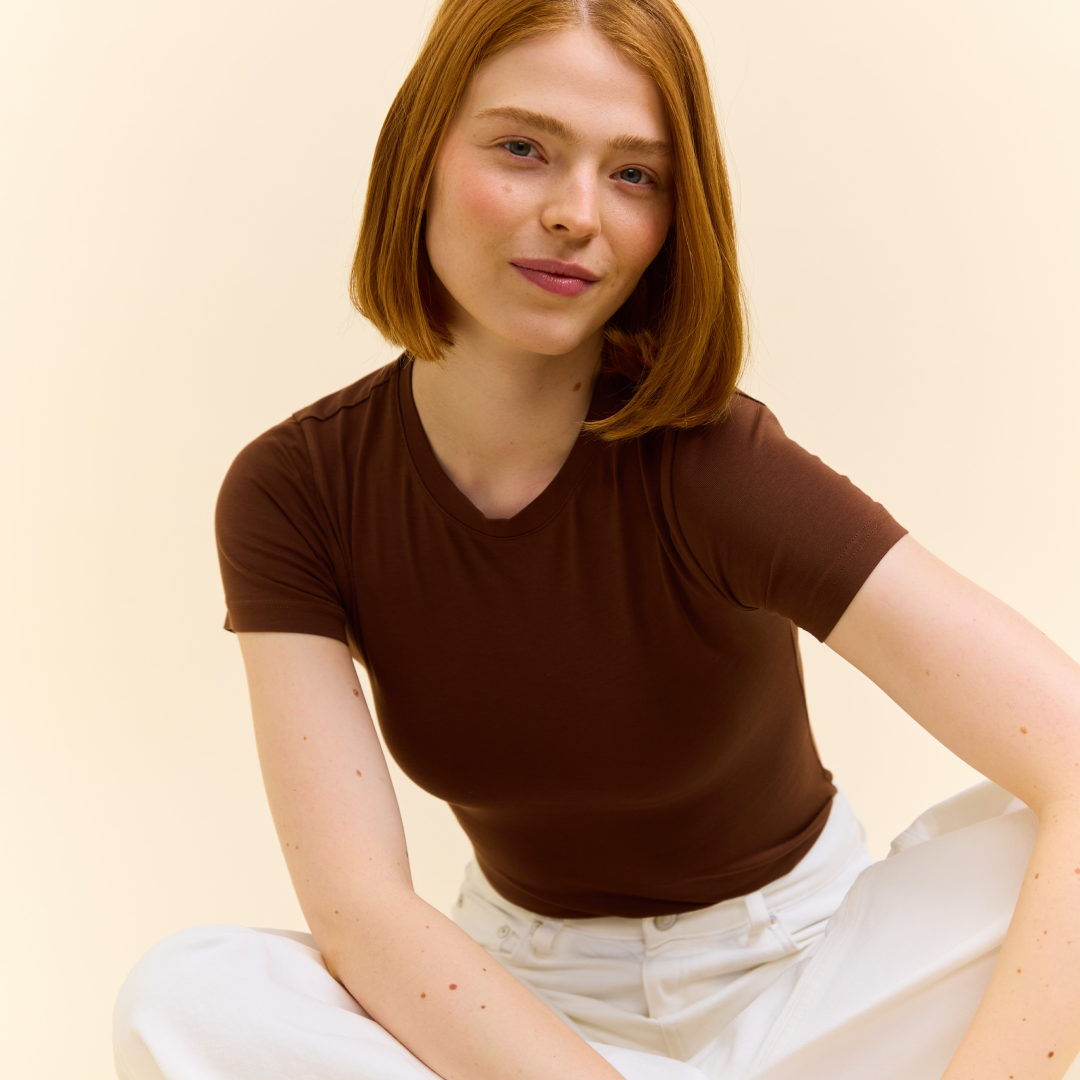 T-Shirt Tight Dunkelbraun | popeia