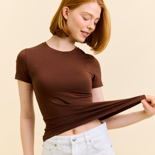 T-Shirt Tight Dunkelbraun | popeia