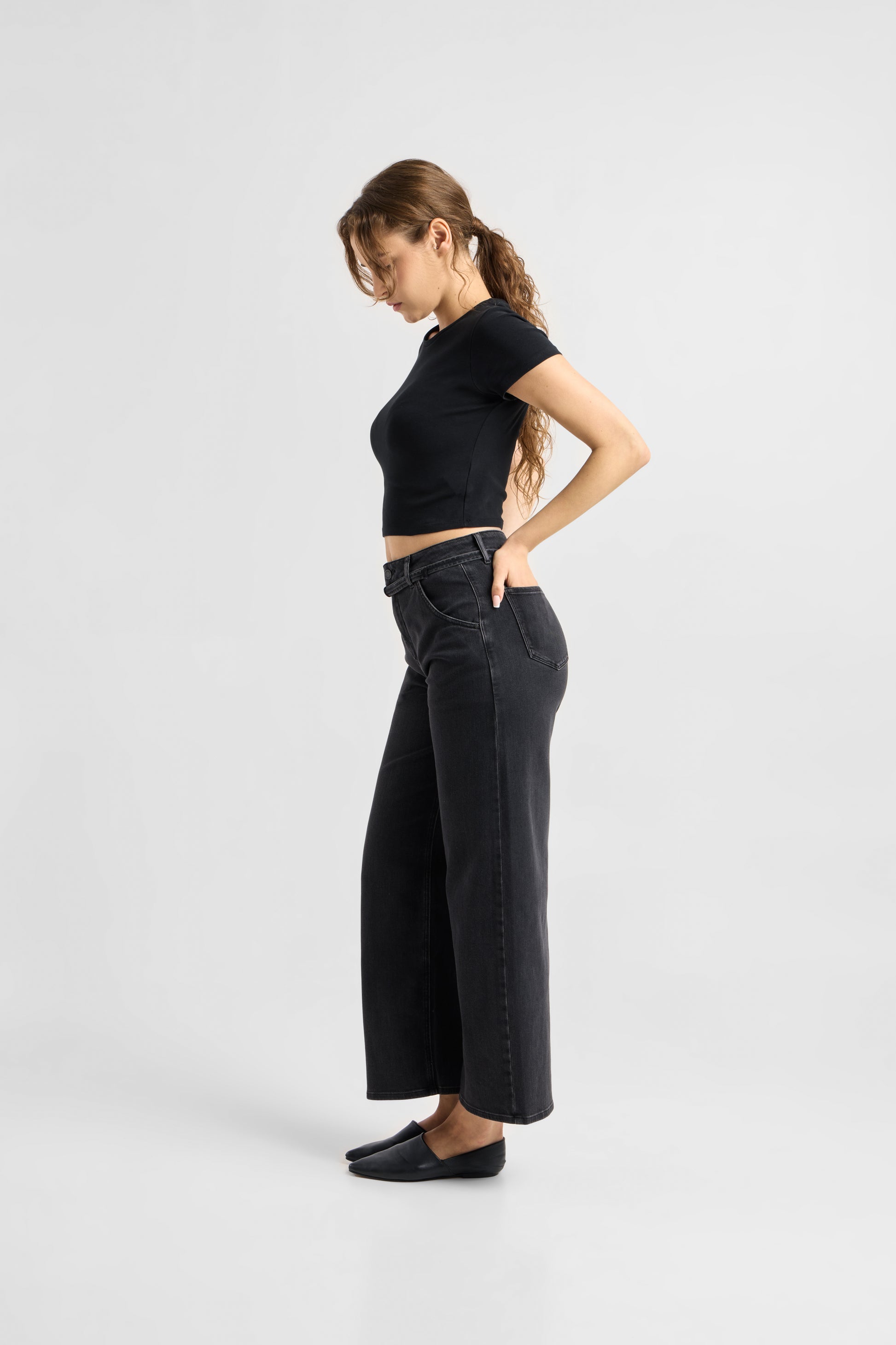 Jeans BLINK Wide Barrel Soft Denim - Classic black denim 304 | DAWN