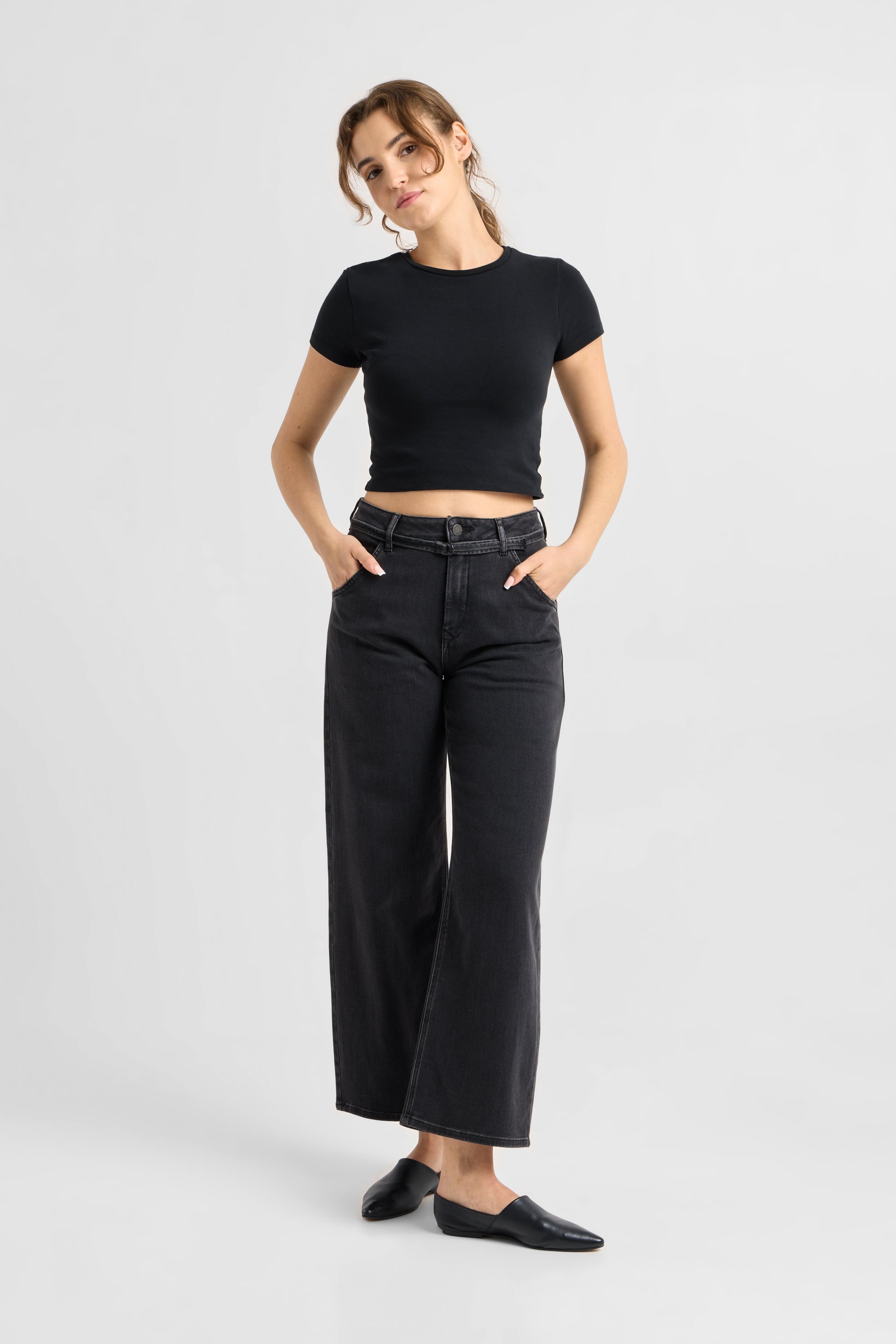 Jeans BLINK Wide Barrel Soft Denim - Classic black denim 304 | DAWN
